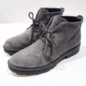 Born Banni Gray Suede Chukka Ankle Bootie Womens 6.5 M Desert Boot Velour Lining